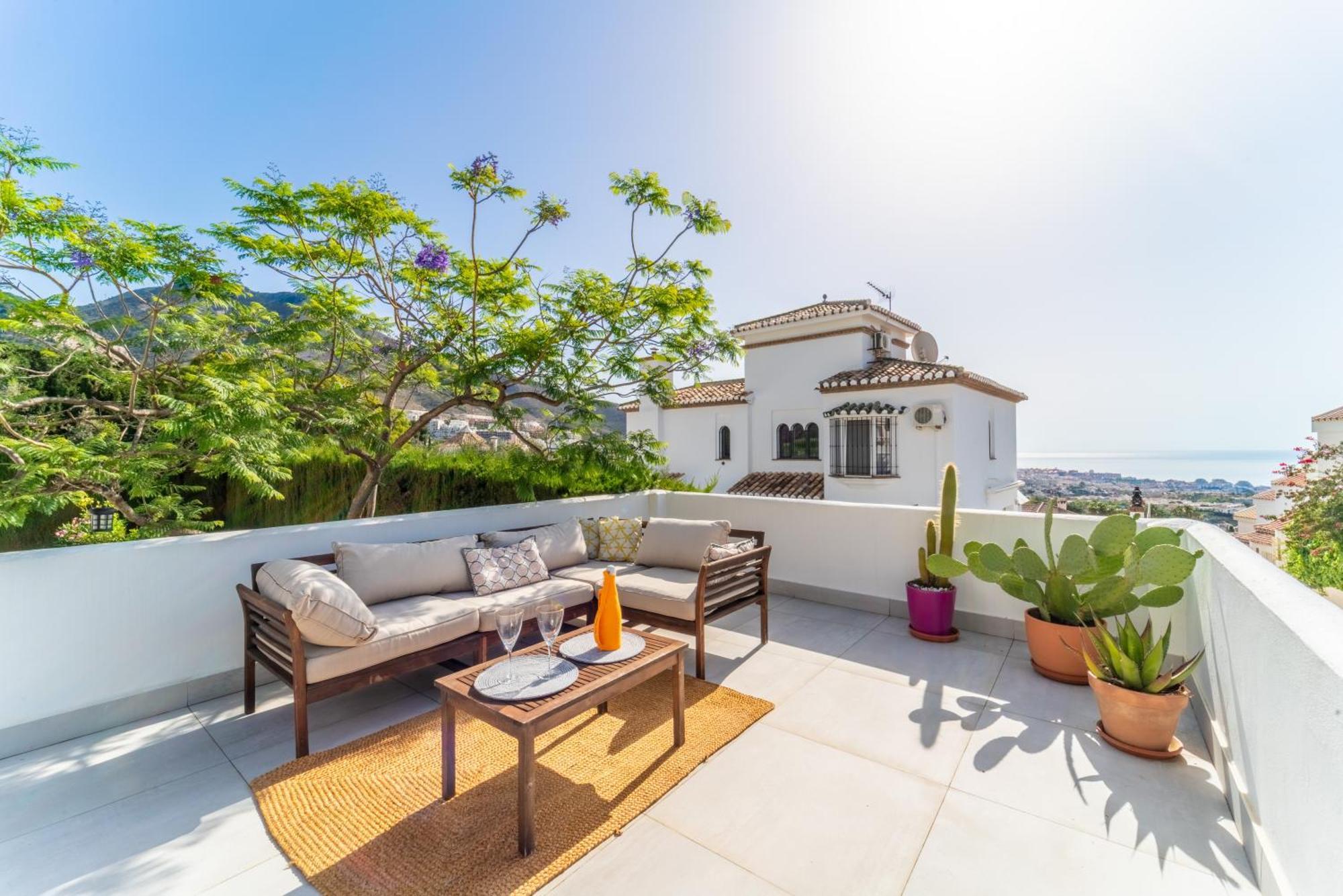 A Terrace With Sea View, 2 Bedrooms Apartment In Benalmádena Eksteriør bilde